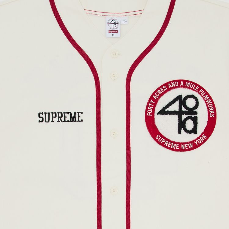 Supreme x 40 Acres Twill Baseball Jersey Natural