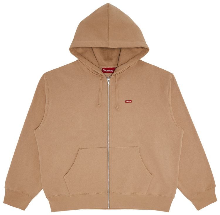 Supreme Small Box Zip Up Hooded Sweatshirt Khaki