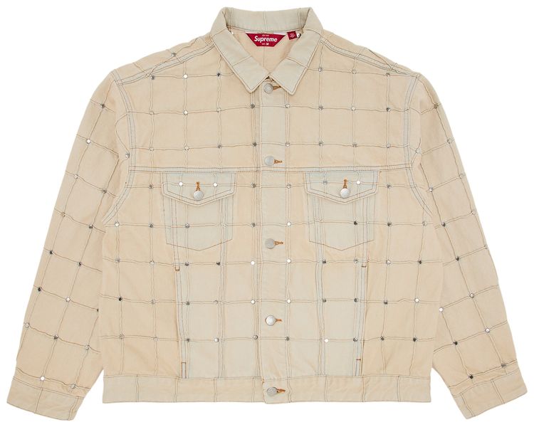 Supreme Studded Seam Denim Trucker Jacket Natural