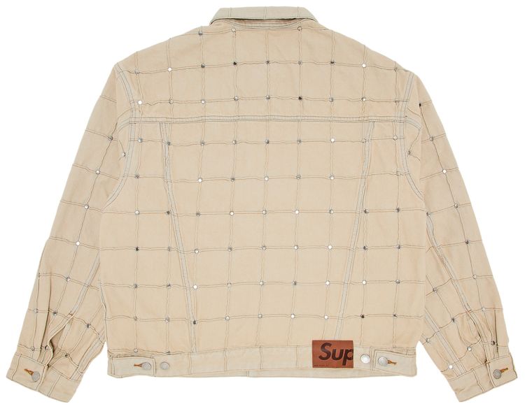 Supreme Studded Seam Denim Trucker Jacket Natural
