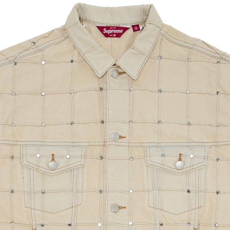 Supreme Studded Seam Denim Trucker Jacket Natural
