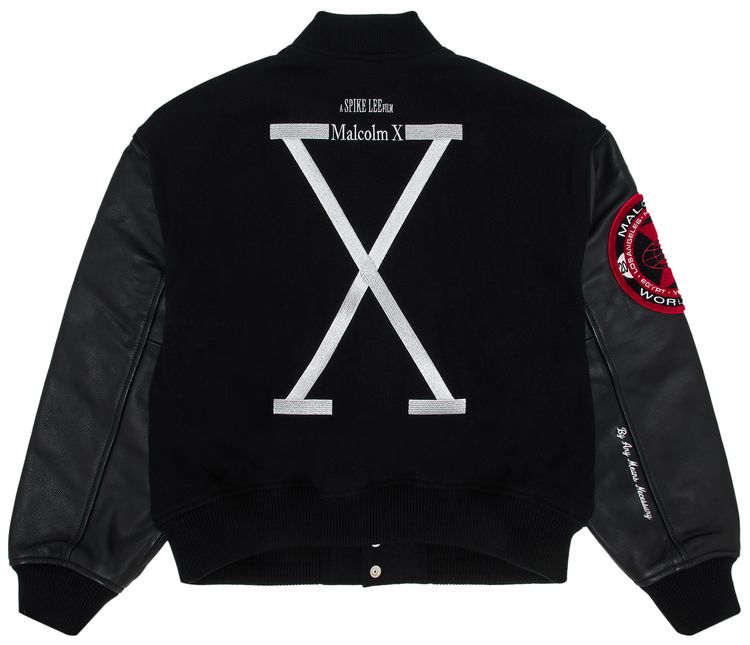 Supreme x 40 Acres Malcolm X Varsity Jacket Black