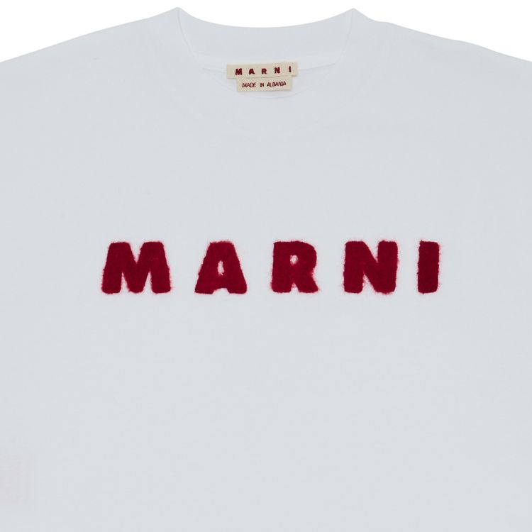 Marni Organic Compact Jersey T Shirt Lily White