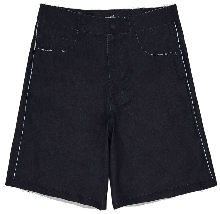 Marni Trompe LOeil Stretch Denim Trousers Dark Blue