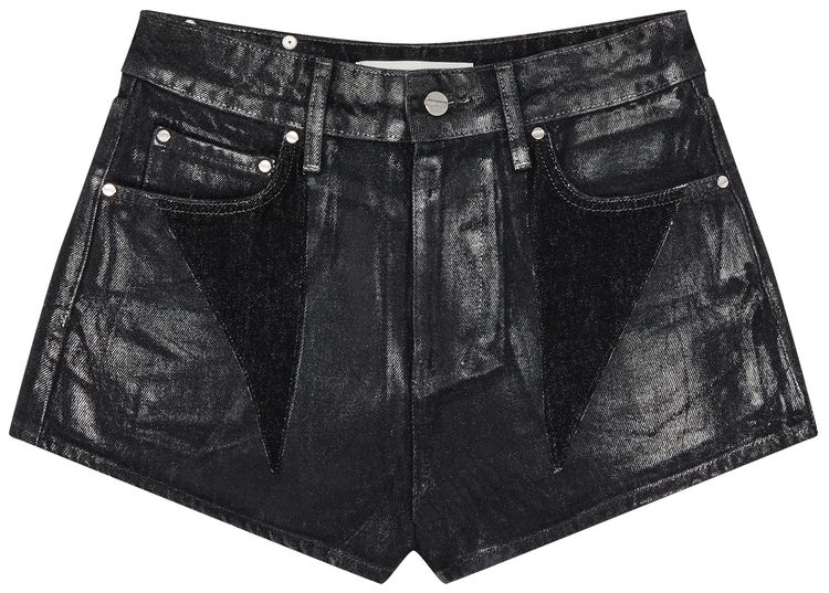 Dion Lee Laminated Darted Denim Short Black
