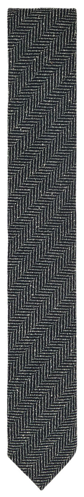 Dries Van Noten Herringbone Tie Black