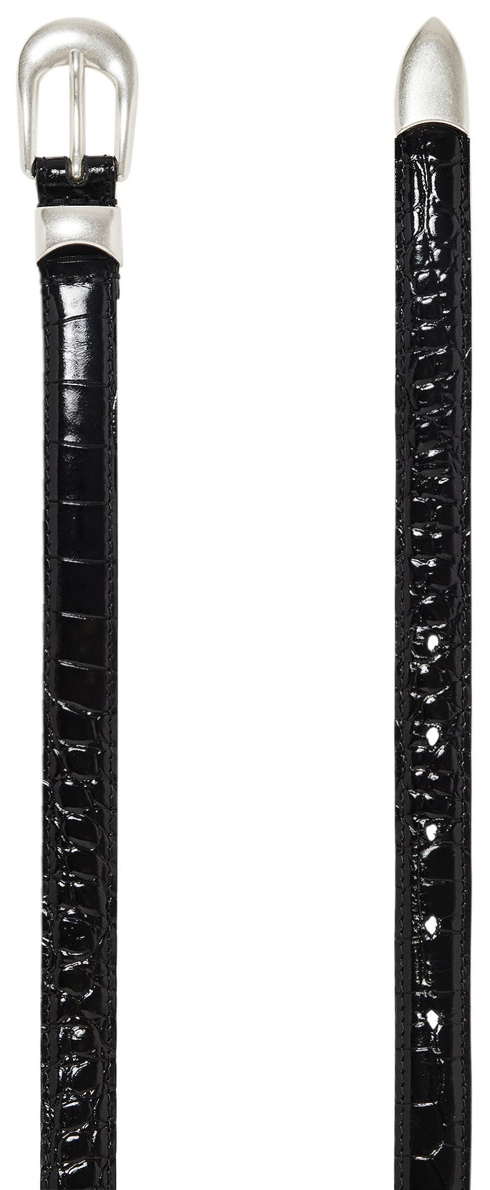 Our Legacy Crocodile Embossed Belt Black