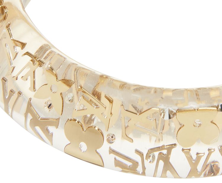 Louis Vuitton Monogram Wide Inclusion Bangle Silver