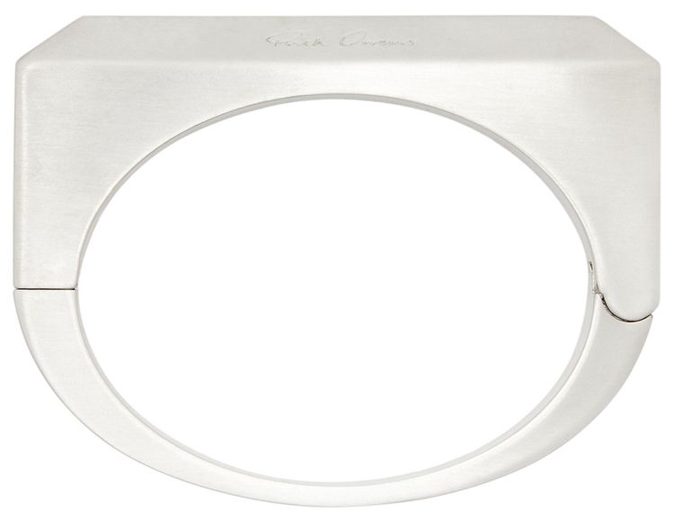 Rick Owens Porterville Beveled Bangle Bracelet Silver