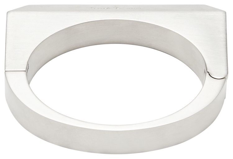Rick Owens Porterville Beveled Bangle Bracelet Silver