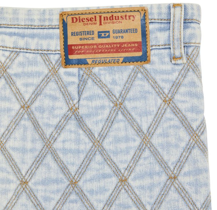 Diesel Denim Quilted Mini Skirt Blue