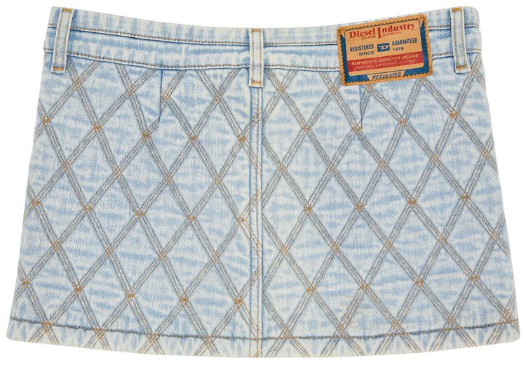 Diesel Denim Quilted Mini Skirt Blue