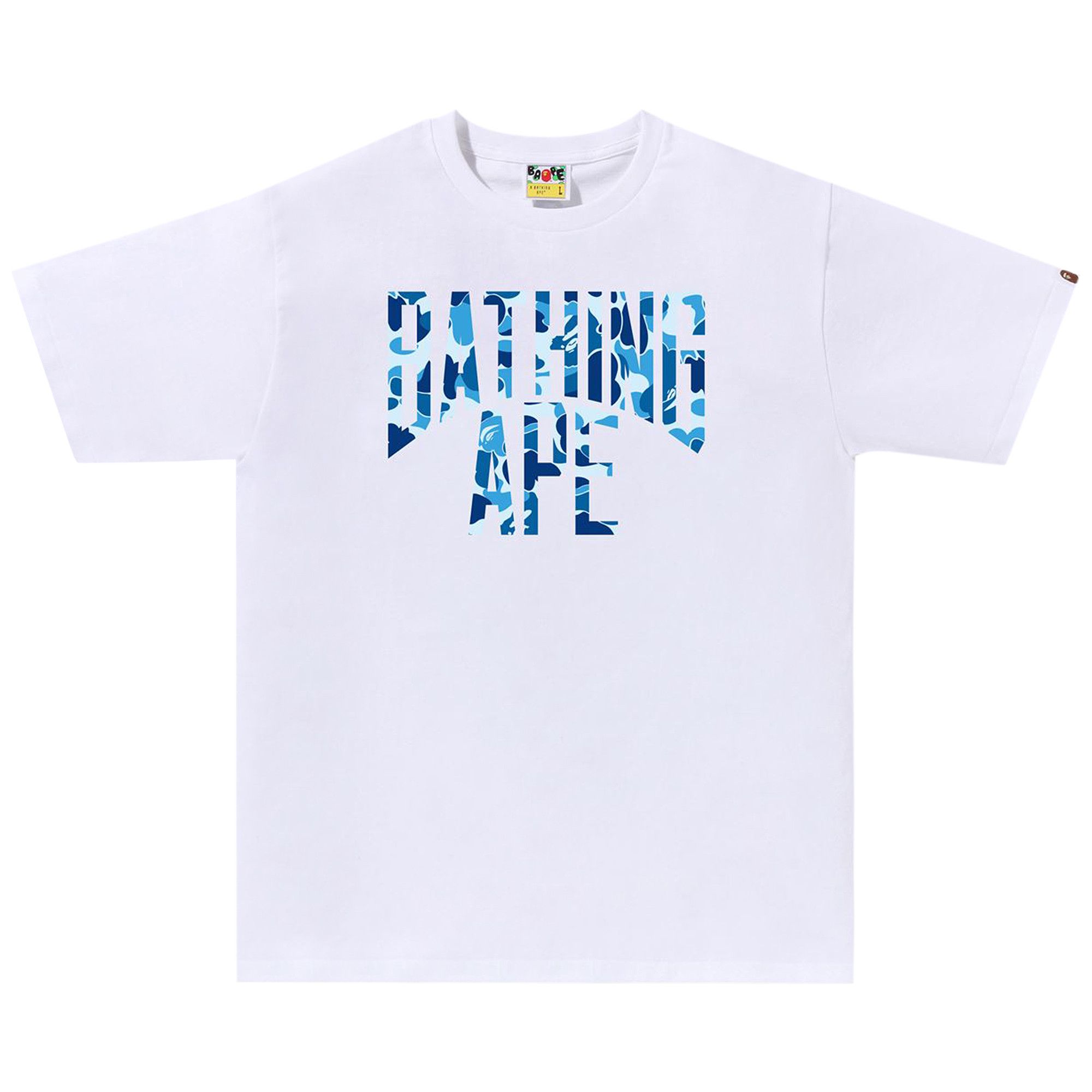 ◆BAPE◆ ABC CAMO NYC LOGO T-SHIRT M WHITEBLUE 001TEL301011M Buy BAPE ABC Camo NYC Logo Tee 'White/Blue' - 1L30 110 011