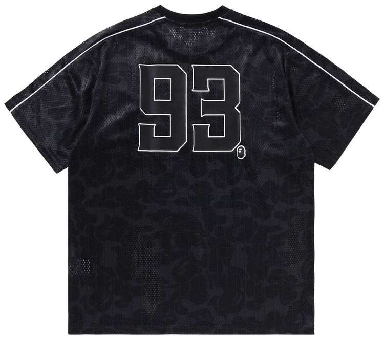 BAPE Camo Stripe Baseball Logo Relaxed Fit Tee Black