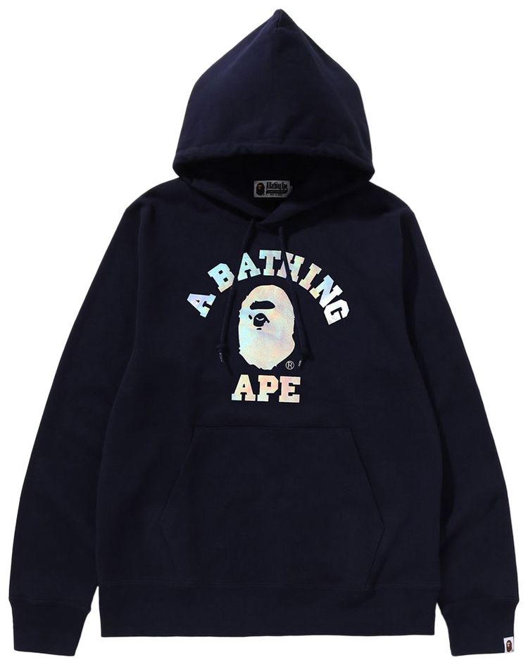 BAPE Aurora College Pullover Hoodie Navy