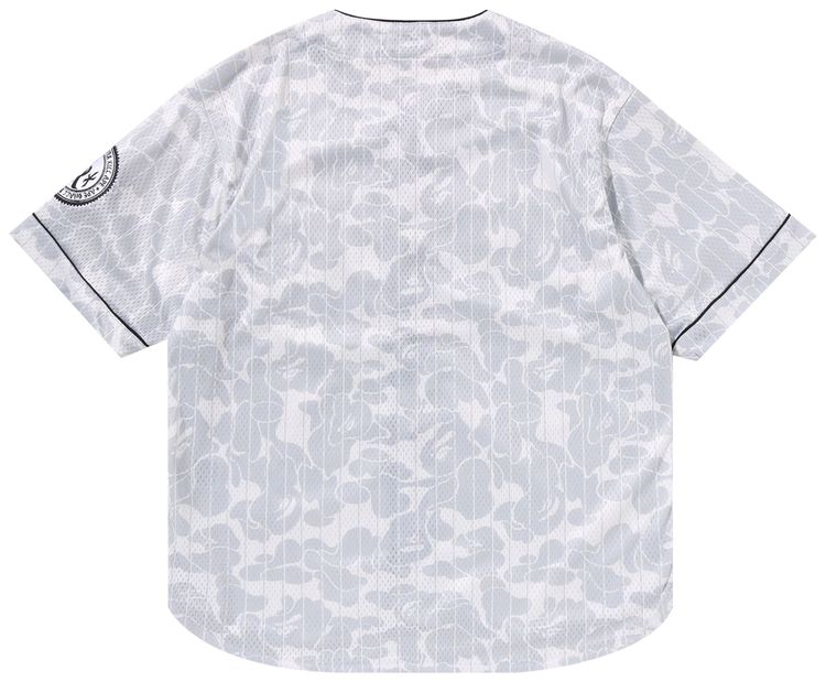 BAPE Camo Stripe Baseball Shirt Grey