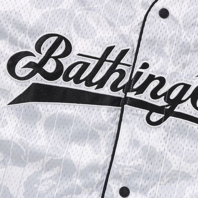 BAPE Camo Stripe Baseball Shirt Grey