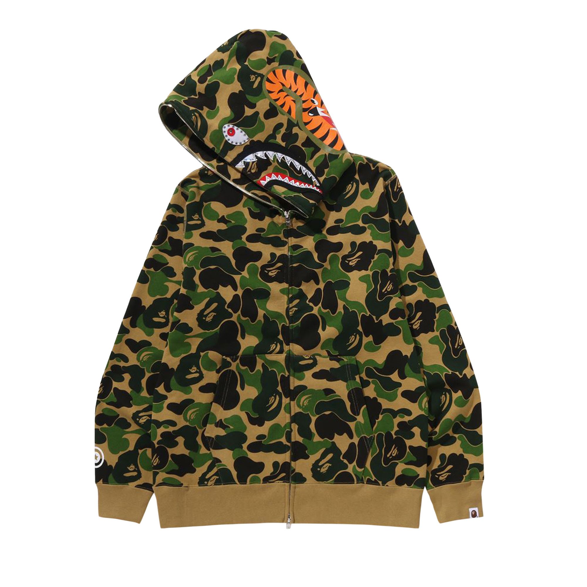 Buy BAPE ABC Camo Crystal Stone Shark Full Zip Hoodie 'Green