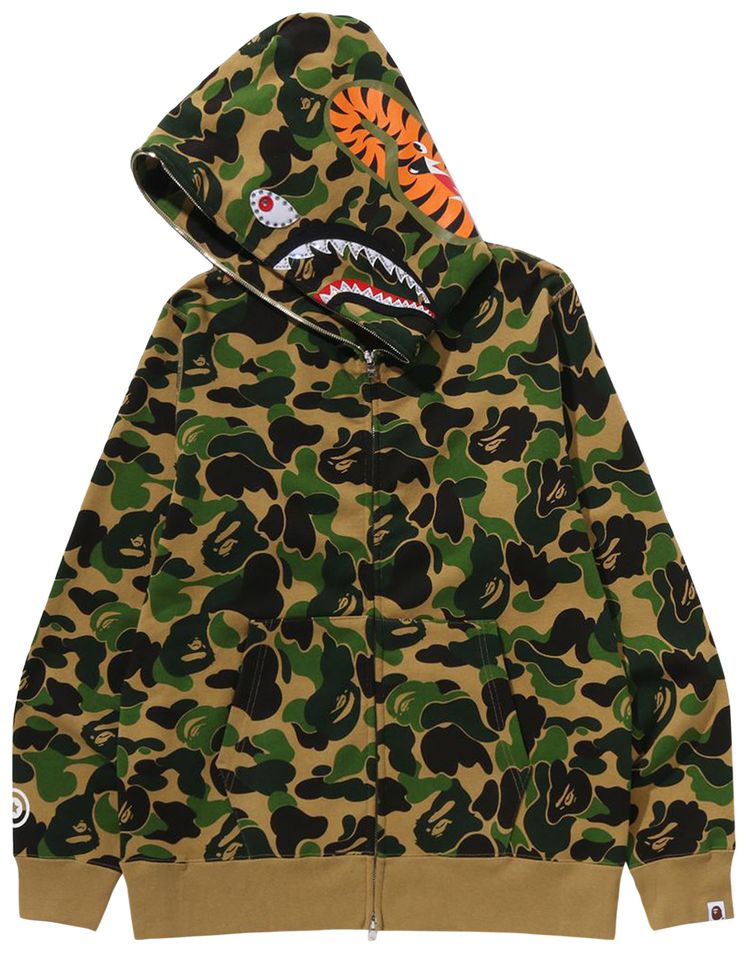 BAPE ABC Camo Crystal Stone Shark Full Zip Hoodie Green
