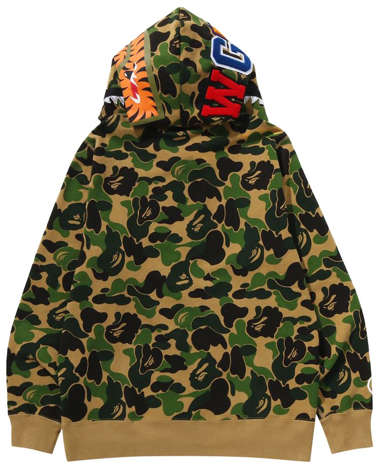 BAPE ABC Camo Crystal Stone Shark Full Zip Hoodie Green