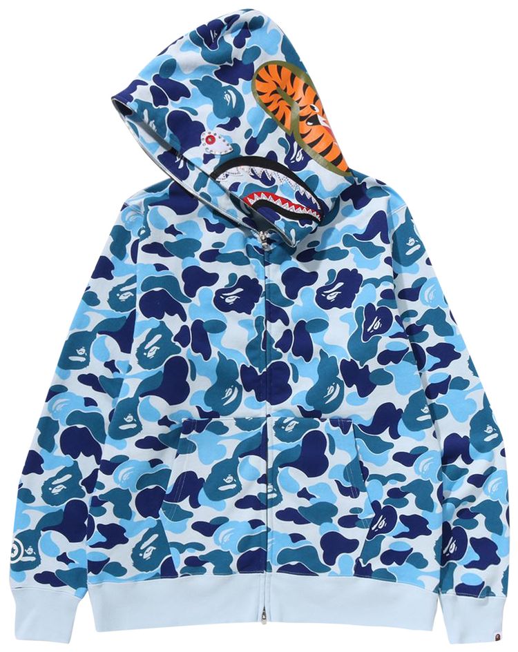 BAPE ABC Camo Crystal Stone Shark Full Zip Hoodie Blue
