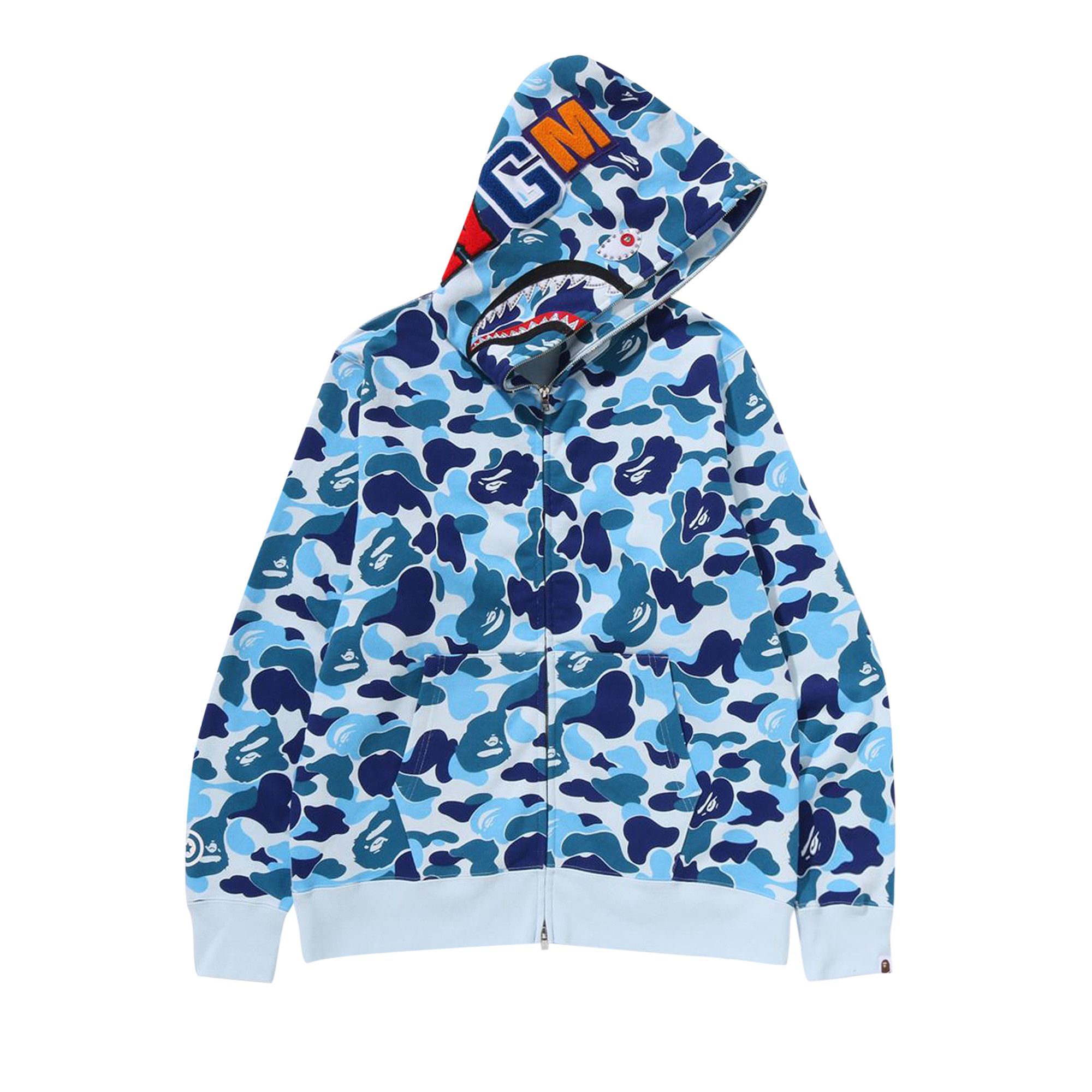 トップス A BATHING APE ABC CAMO CRYSTALSTONESHARK ABC CAMO CRYSTAL STONE SHARK CROPPED FULL ZIP HOODIE LADIES