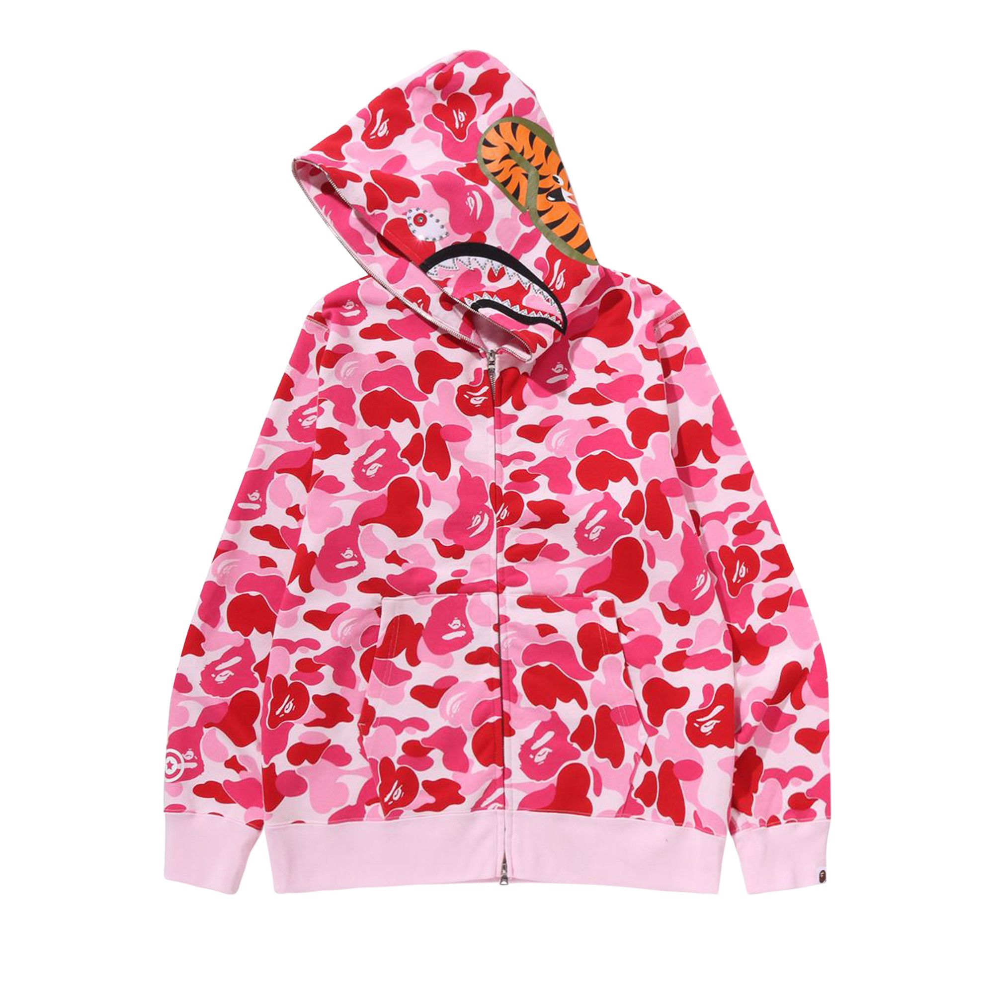 Buy BAPE ABC Camo Crystal Stone Shark Full Zip Hoodie 'Pink
