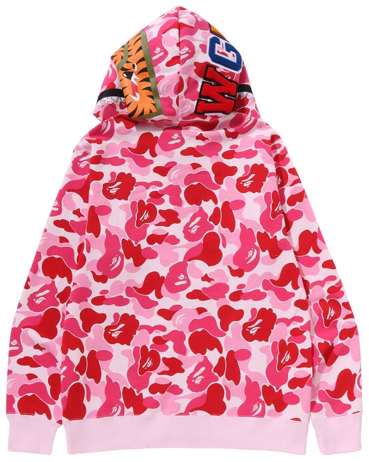 BAPE ABC Camo Crystal Stone Shark Full Zip Hoodie Pink