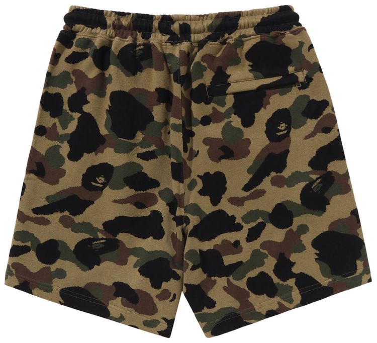 BAPE 1st Camo Jacquard One Point Relaxed Fit Sweat Shorts Green