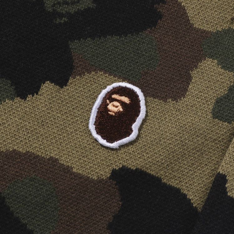 BAPE 1st Camo Jacquard One Point Relaxed Fit Sweat Shorts Green