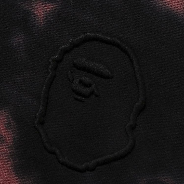 BAPE Destroyed Bleach Logo Relaxed Fit Pullover Hoodie Black