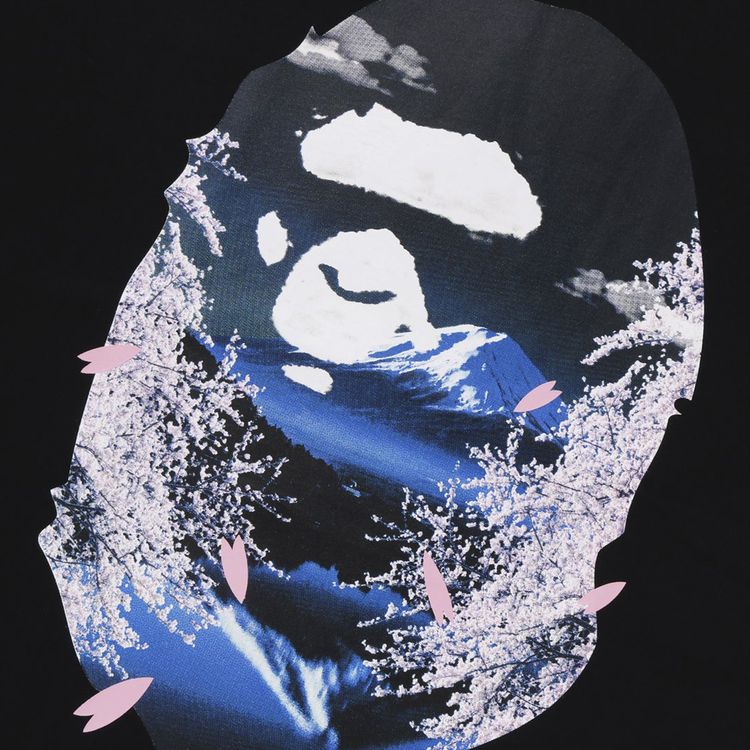 BAPE Sakura Photo Ape Head Tee Black