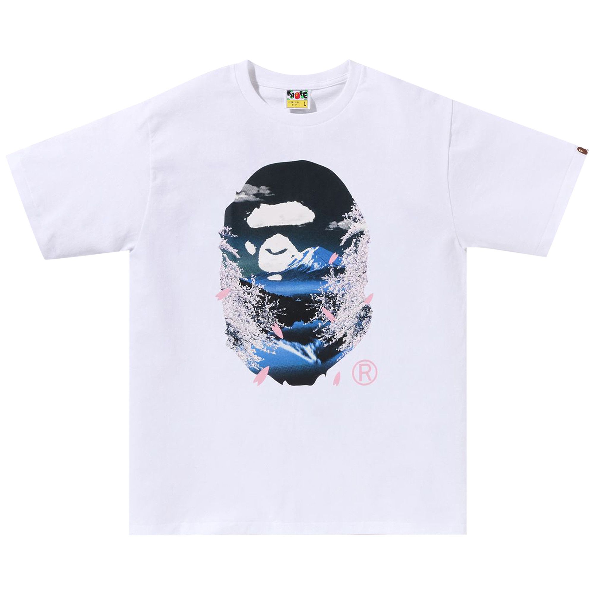 Buy BAPE Sakura Photo Ape Head Tee 'White' - 1L20 110 015 WHITE | GOAT