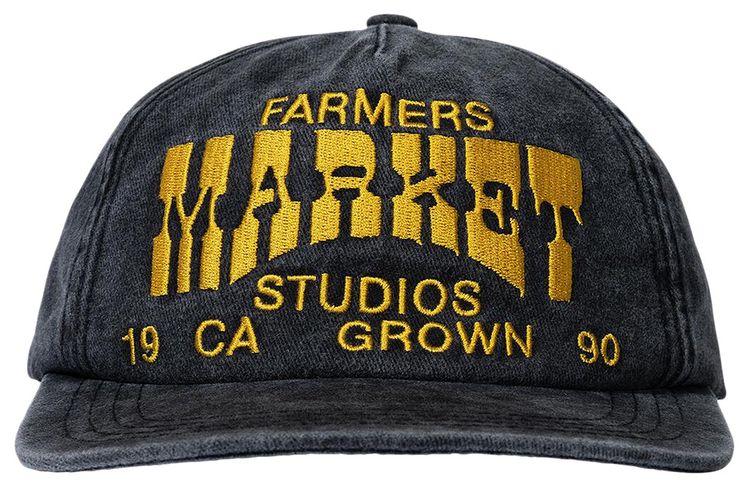 Market Farmers 5 Panel Hat Washed Black