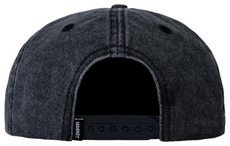 Market Farmers 5 Panel Hat Washed Black