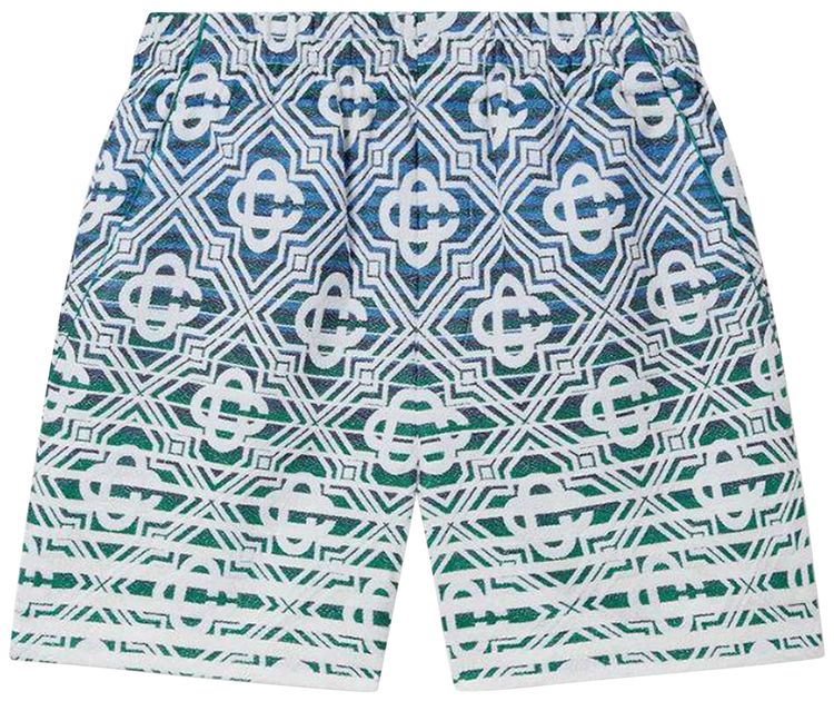 Casablanca Monogram Gradient Towelling Shorts Navy