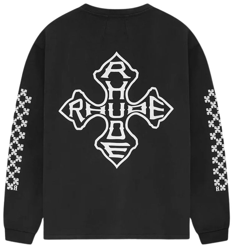 Rhude Cross Long Sleeve Tee Vintage Black