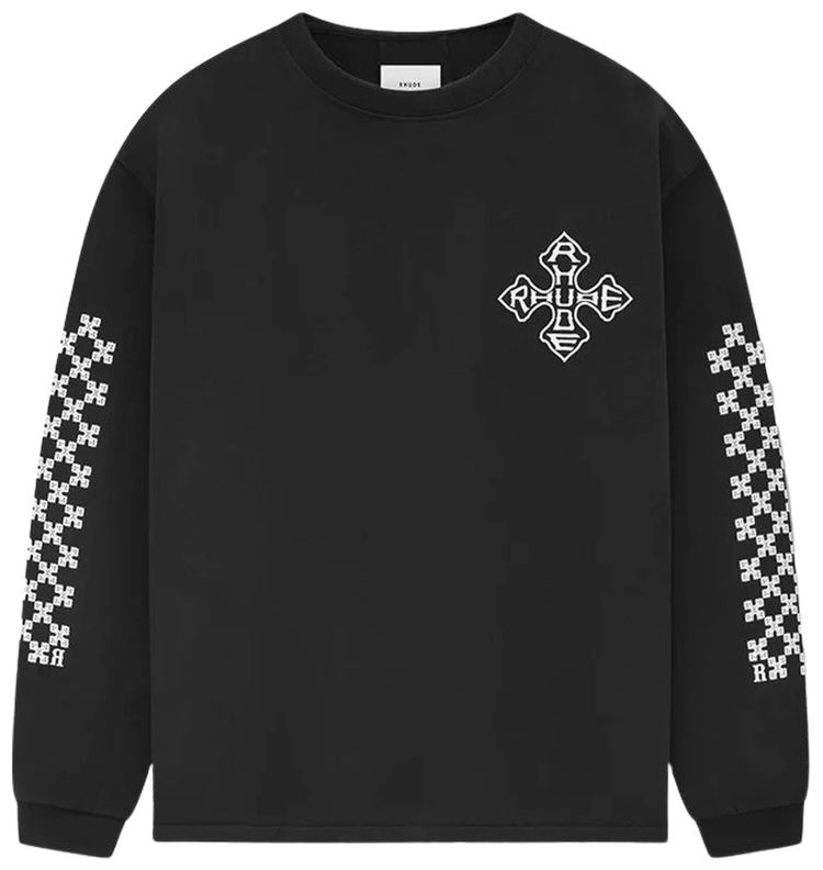 Rhude Cross Long Sleeve Tee Vintage Black