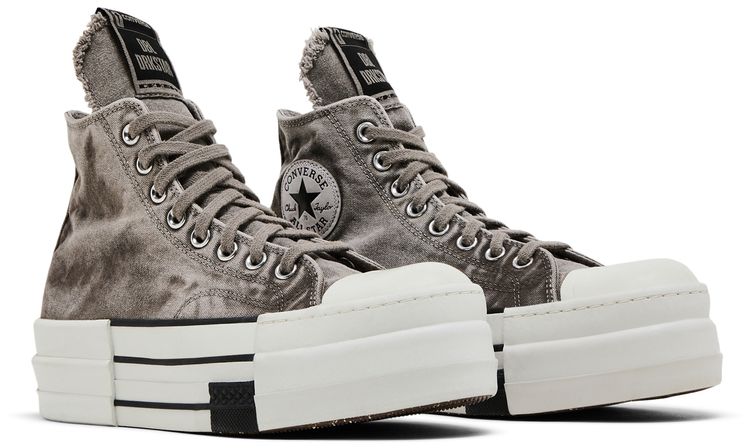 Rick Owens x Converse DRKSHDW DBL DRKSTAR Chuck 70 High Washed Canvas Pack   Concrete