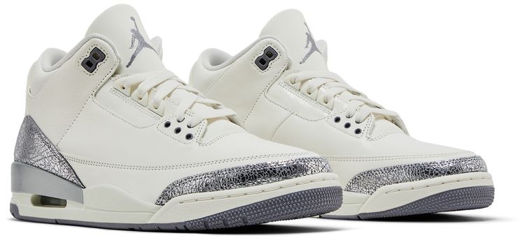 Wmns Air Jordan 3 Retro Sail Metallic Silver