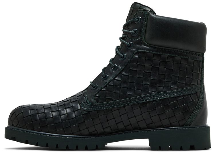 Timberland 6 Inch Premium Boot Woven Leather   Dark Green