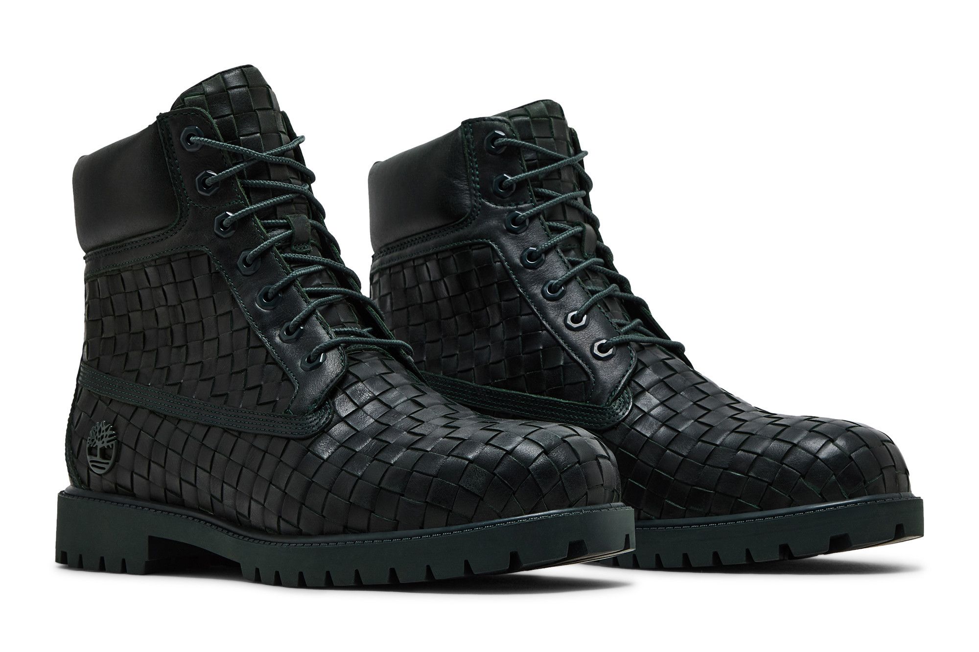 Buy 6 Inch Premium Boot 'Woven Leather - Dark Green