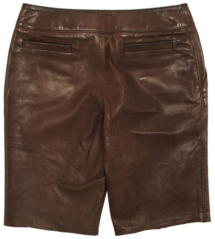 Chrome Hearts Leather Riding Shorts Brown
