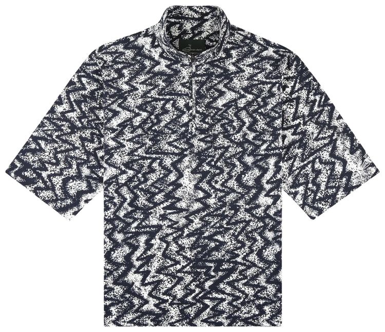 Aime Leon Dore Golf Patterned Quarter Zip Pullover Navy Multicolor