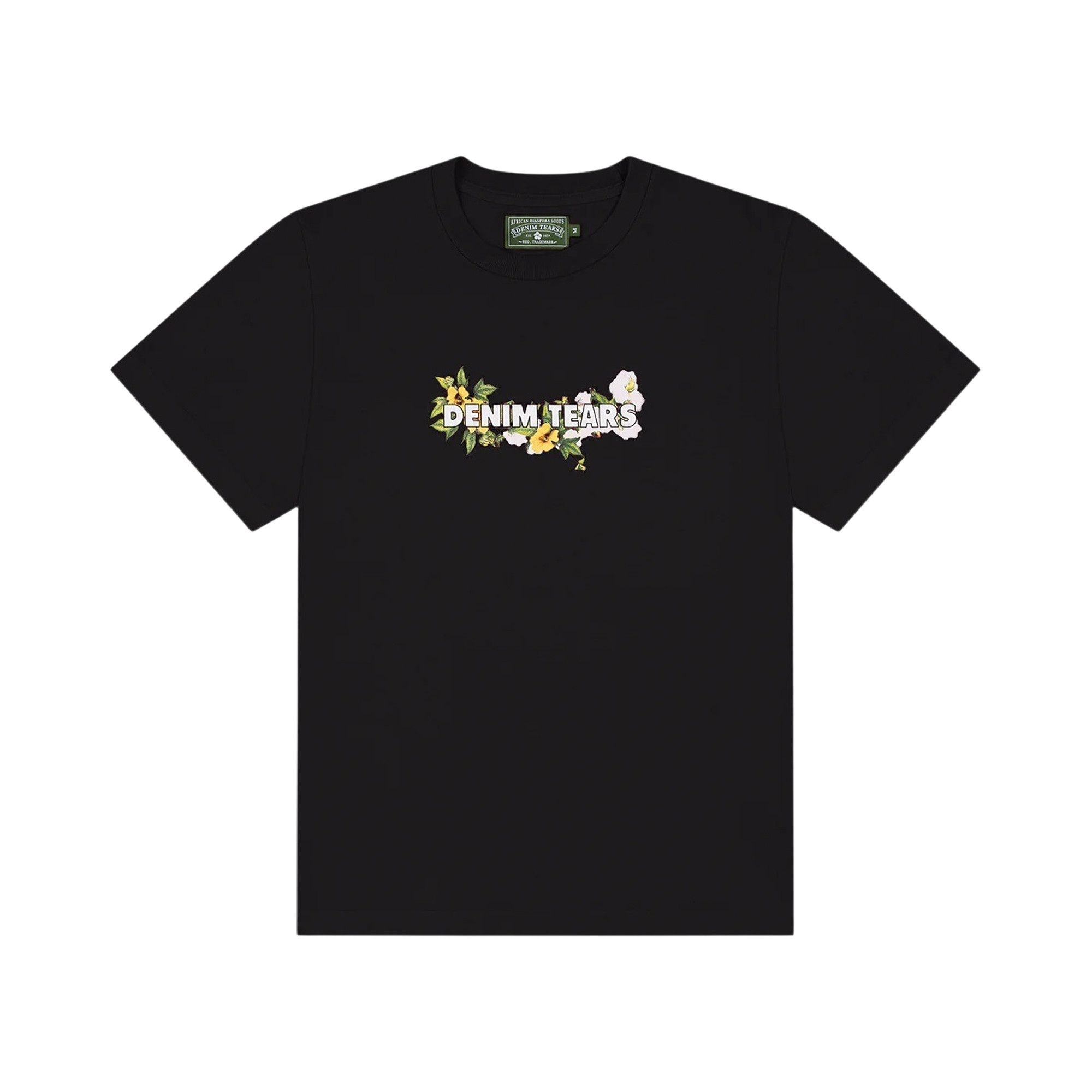 New25SS★Denim Tears Floral Logo Tシャツ コットン 花柄 ロゴ Denim Tears: Men's Cotton Floral Logo T-Shirt (White