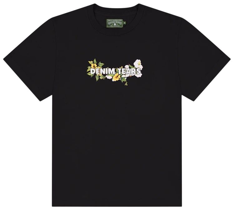 Denim Tears Cotton Floral Logo Tee Black