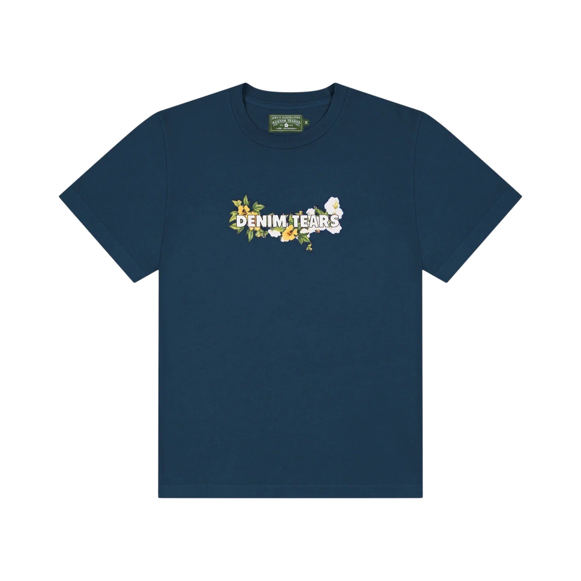 Buy Denim Tears Cotton Floral Logo Tee 'Navy' - SS25TSL049876 | GOAT