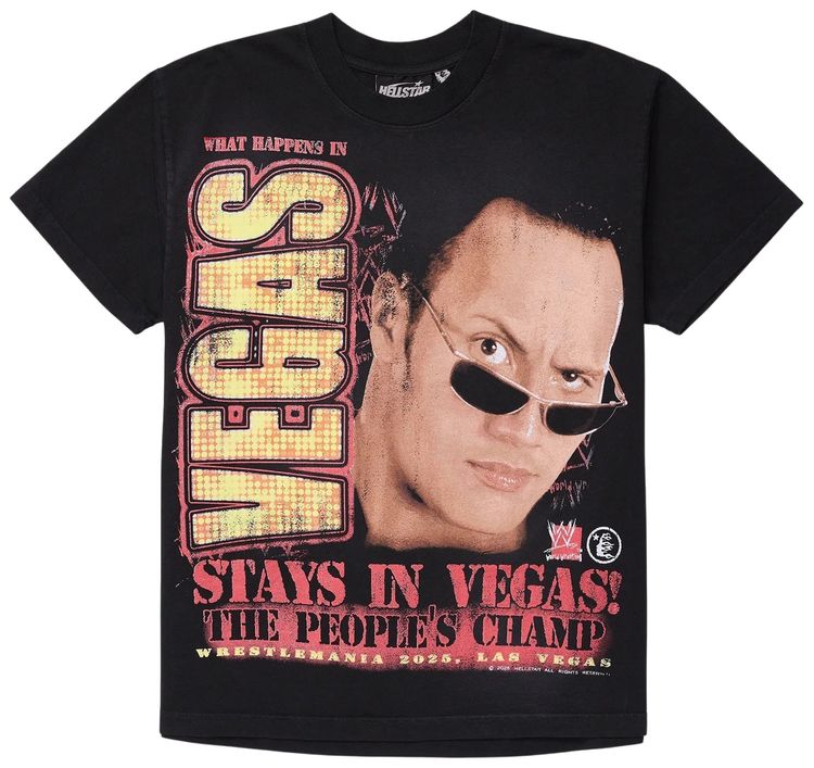 Hellstar x WWE The Rock T Shirt Black