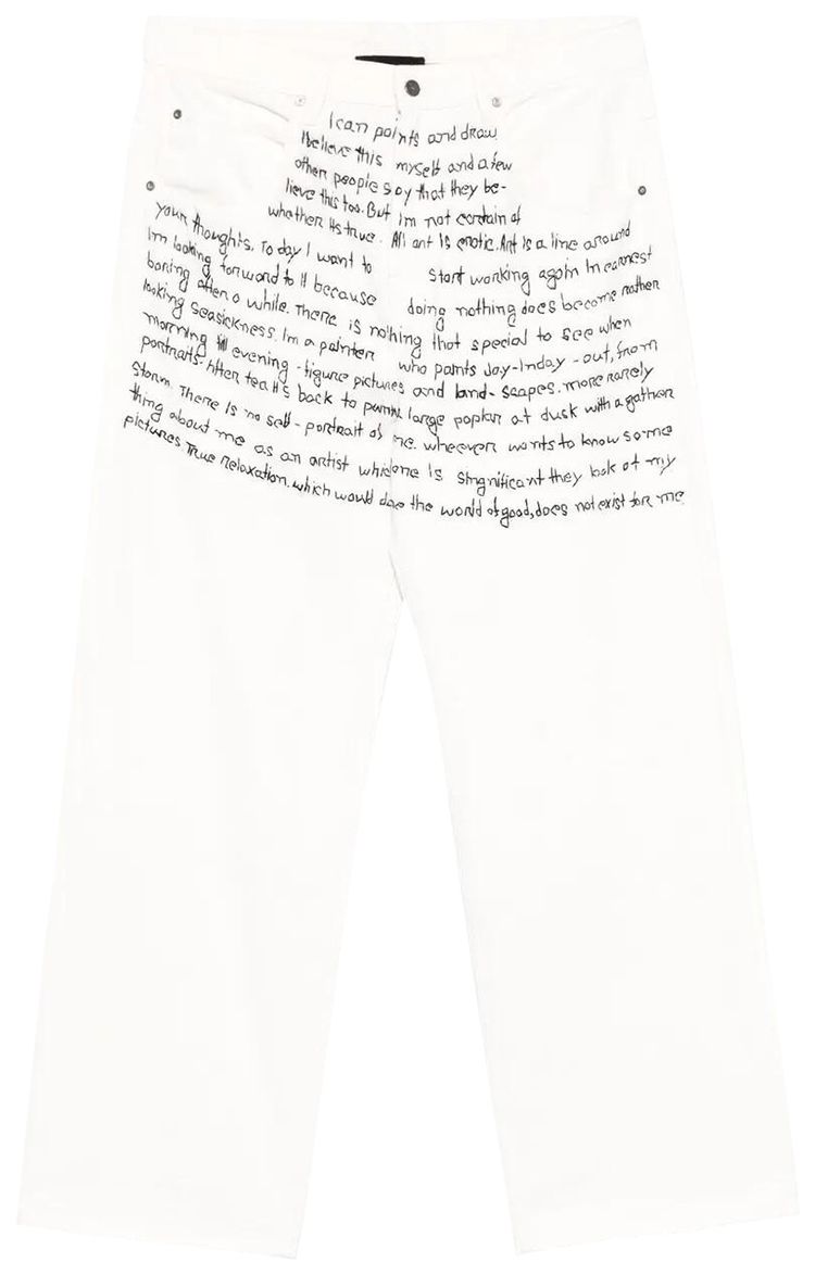 Glass Cypress Embroidered Jeans White