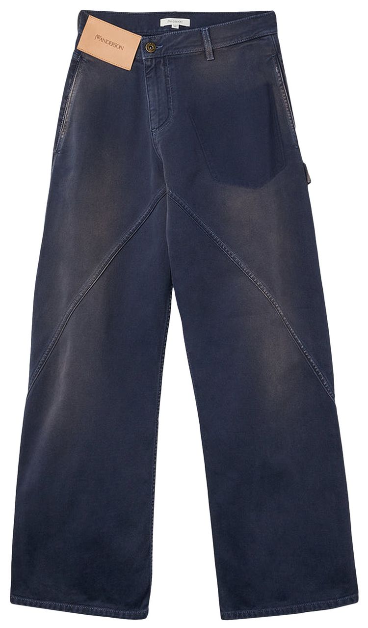 JW Anderson Aged Twisted Workwear Jeans Navy